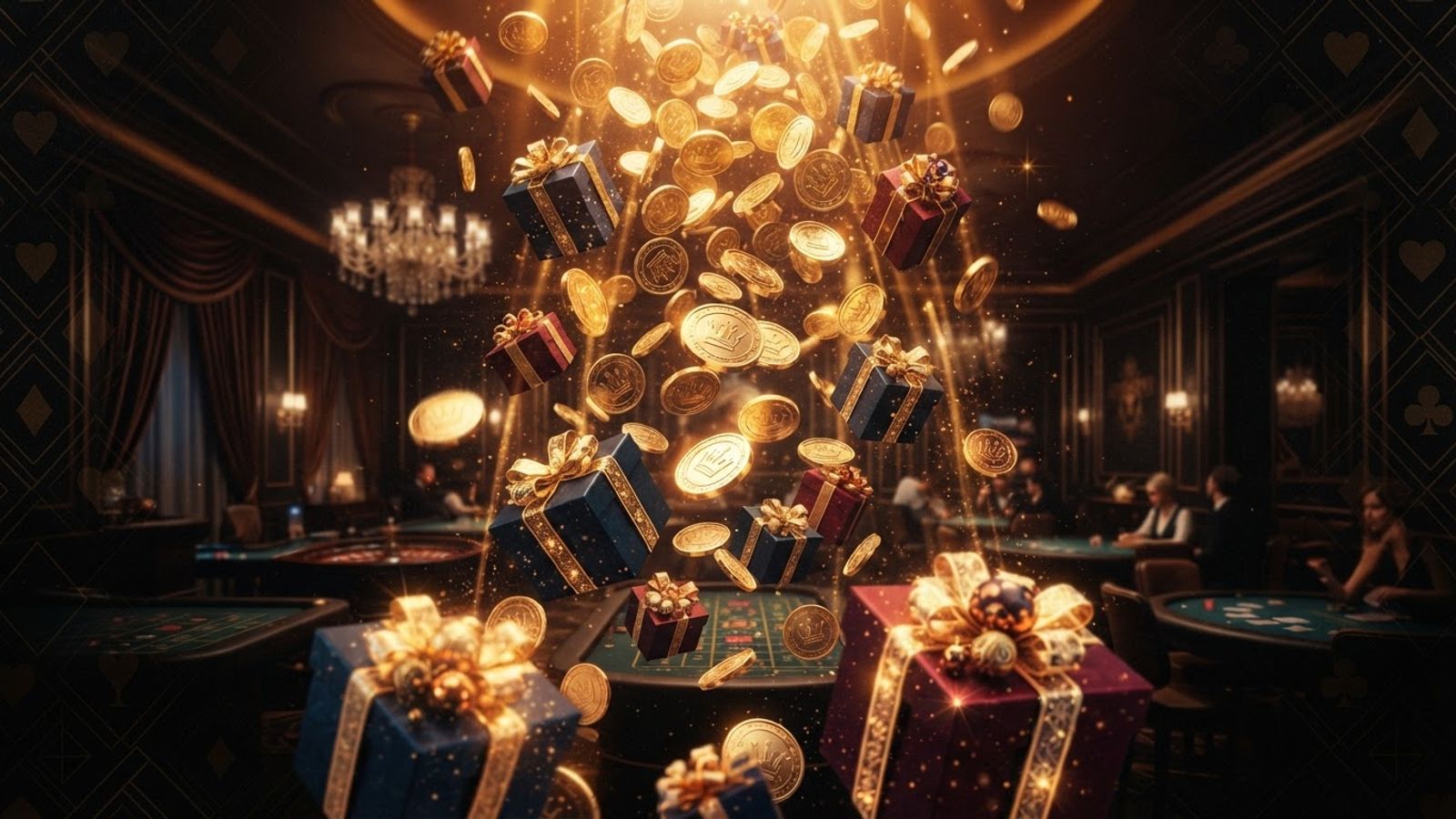 Bonus de bienvenue avec pièces et cadeau doré