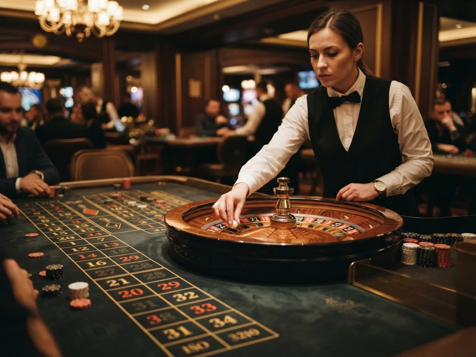 Table de roulette live avec croupier